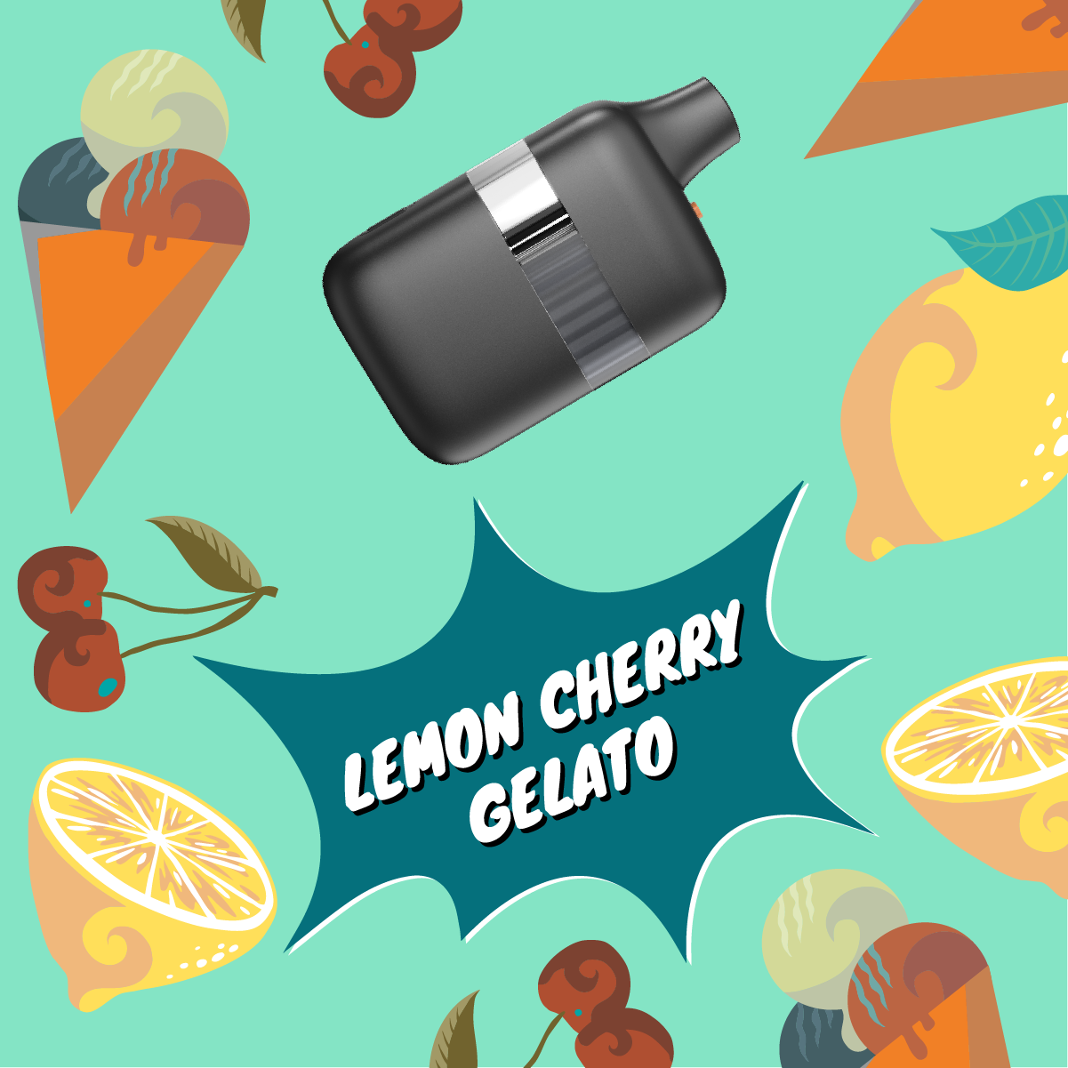 CBC/CBD/CBG/CBN Blend Lemon Cherry Gelato + Disposable Vape Device| 3ml