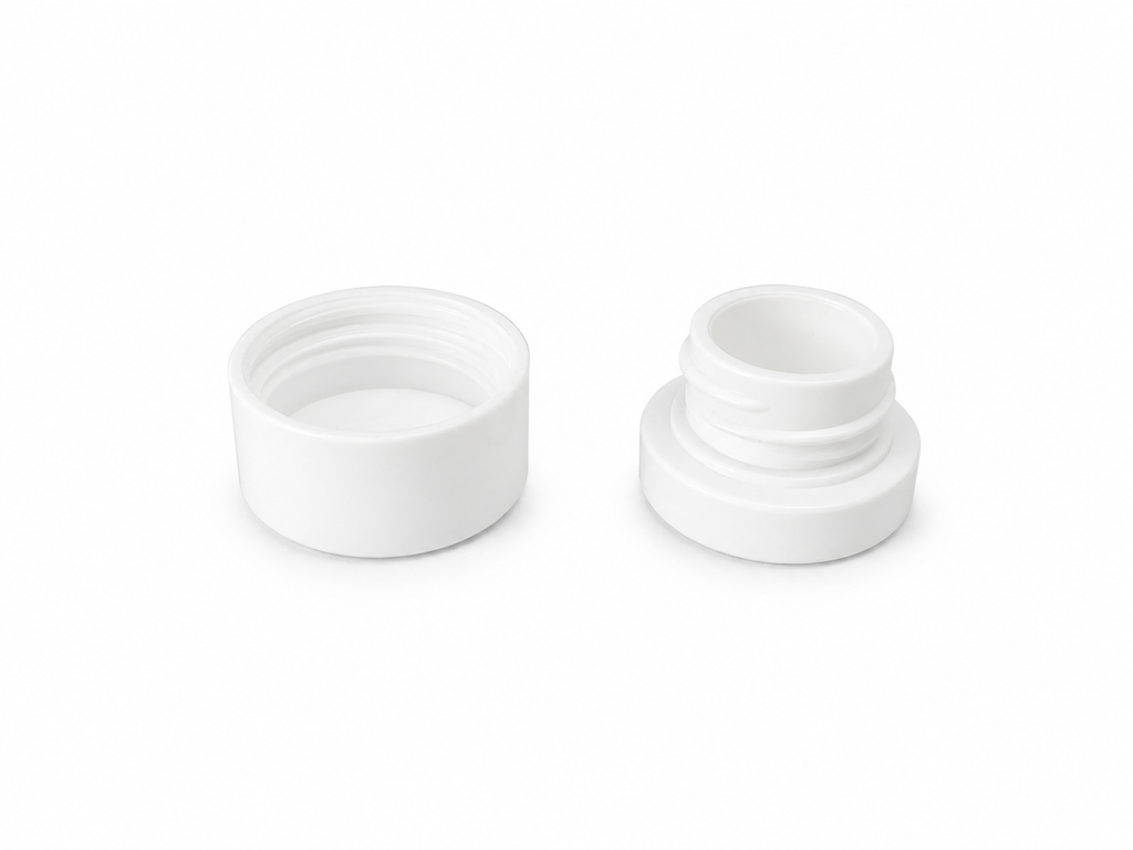 Child Resistant Glass Jar 5 g White