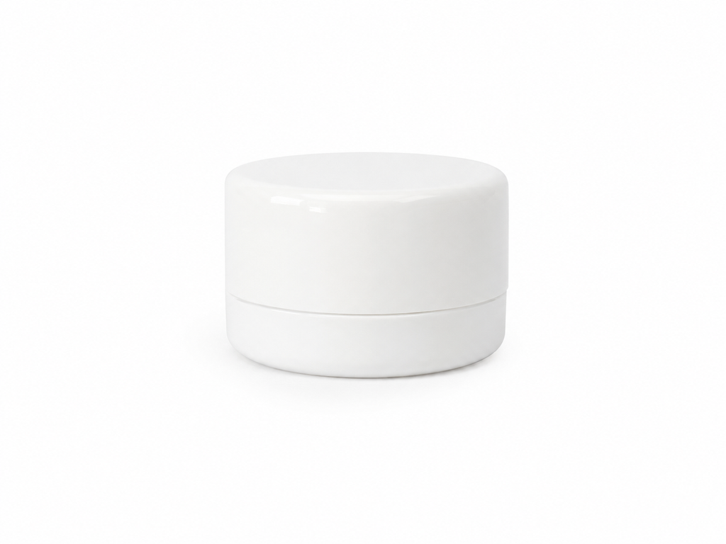 Child Resistant Glass Jar 9 g White