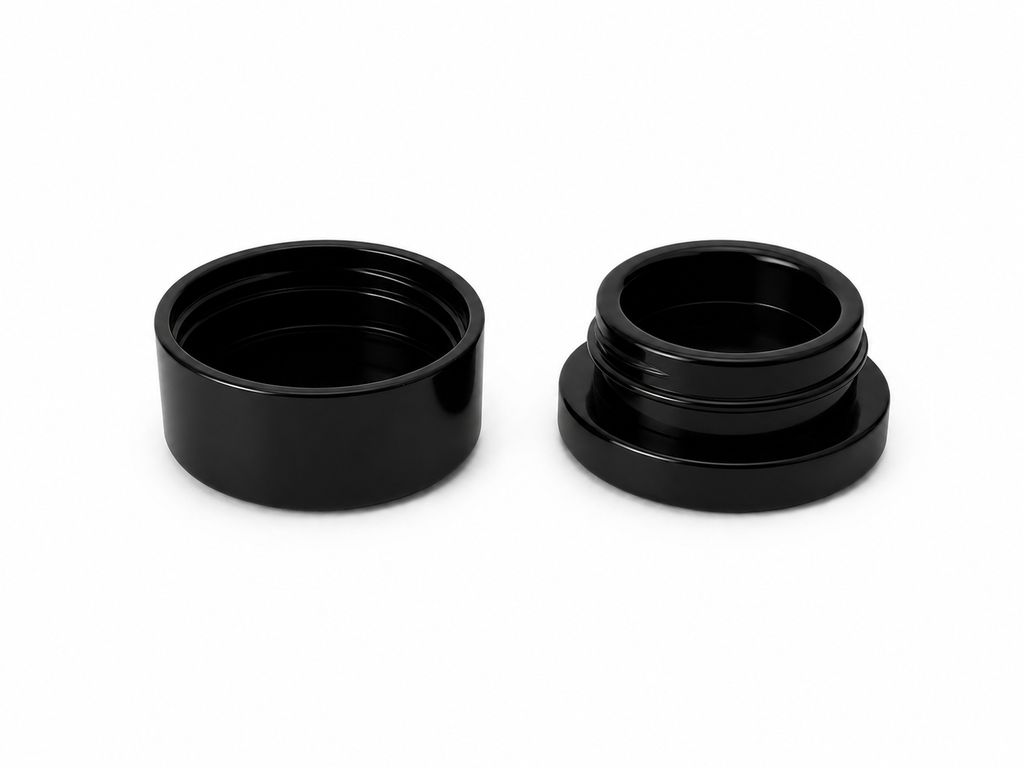 Child Resistant Glass Jar 9 g Black